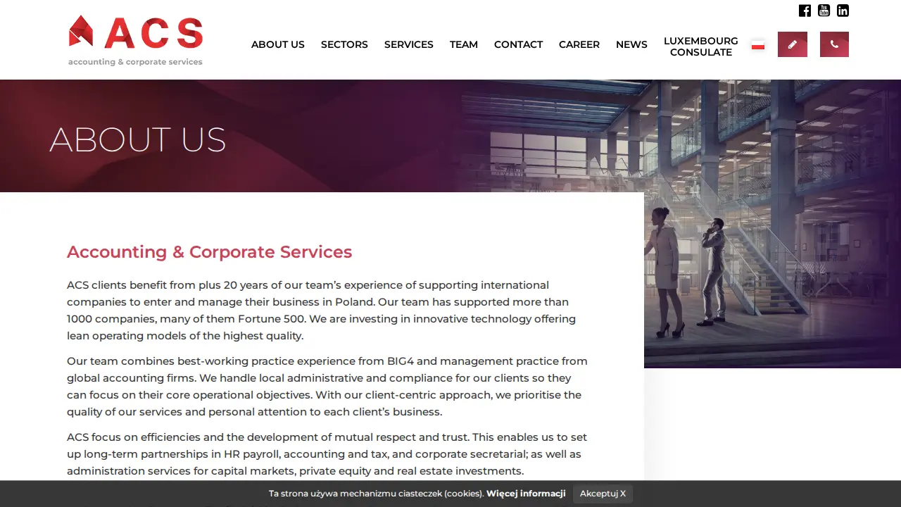 ACS Accounting & Corporate Services. Accounting. Payroll. Shelf Companies. Płace. Księgowość. page
