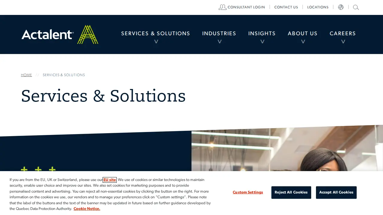 Actalent page