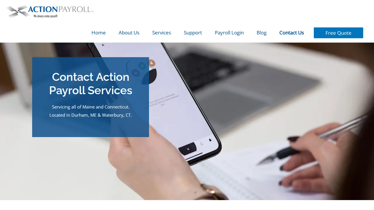 Action Payroll Services page