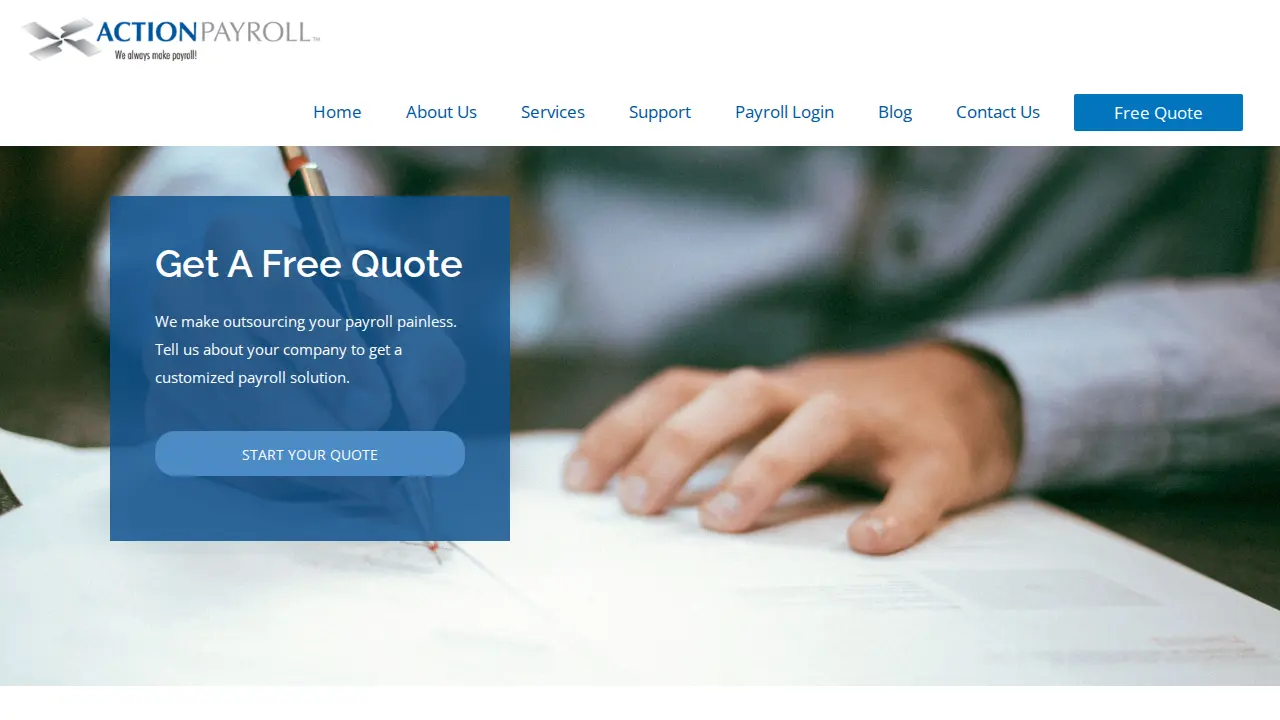 Action Payroll Services page
