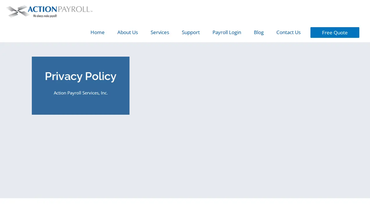 Action Payroll Services page