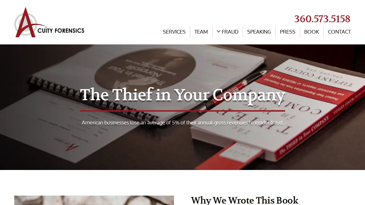 Acuity Forensics page