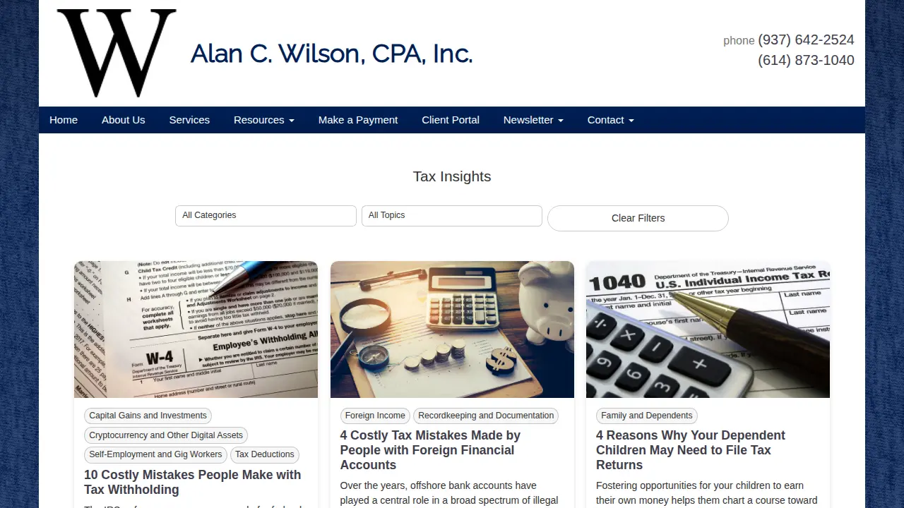 Alan C Wilson CPA Inc page