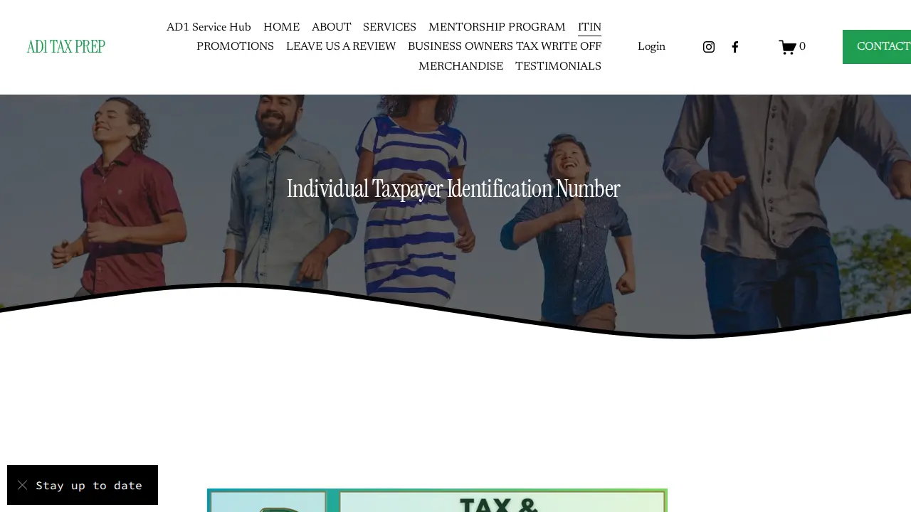 AD1 Tax Prep page