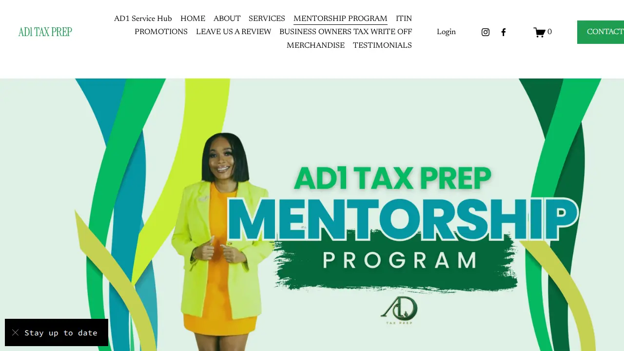 AD1 Tax Prep page