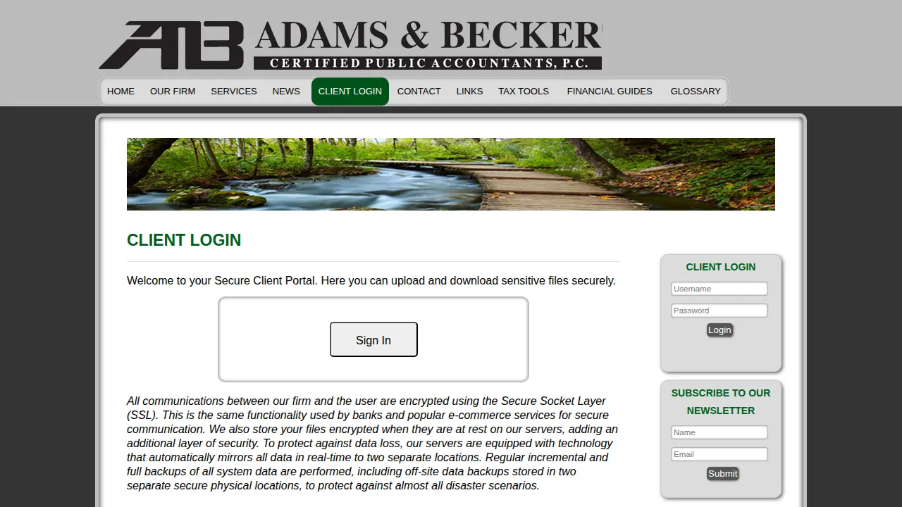 Adams & Becker page