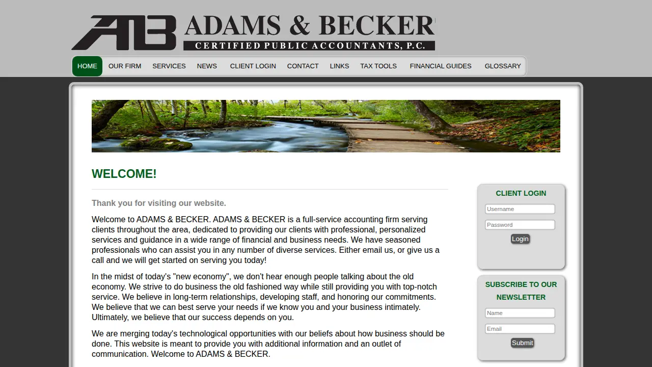 Adams & Becker page