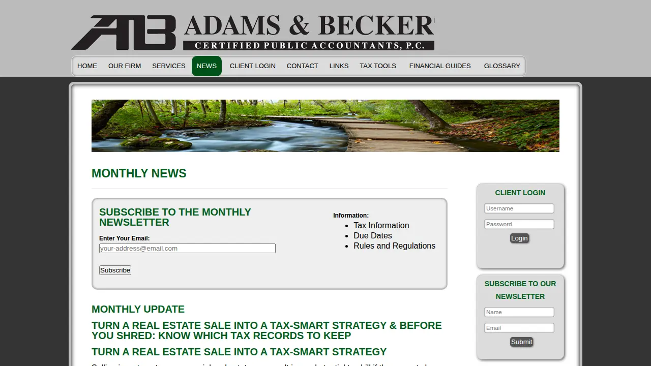 Adams & Becker page