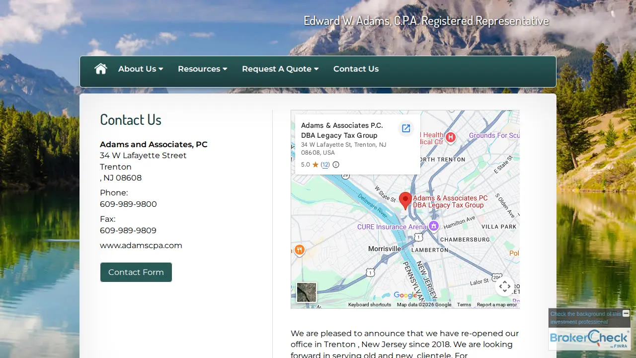 Adams & Associates P.C. DBA Legacy Tax Group page