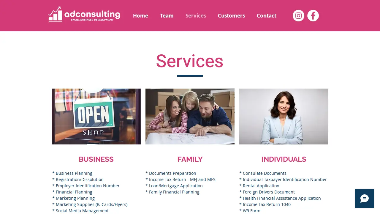 AD Consultants page
