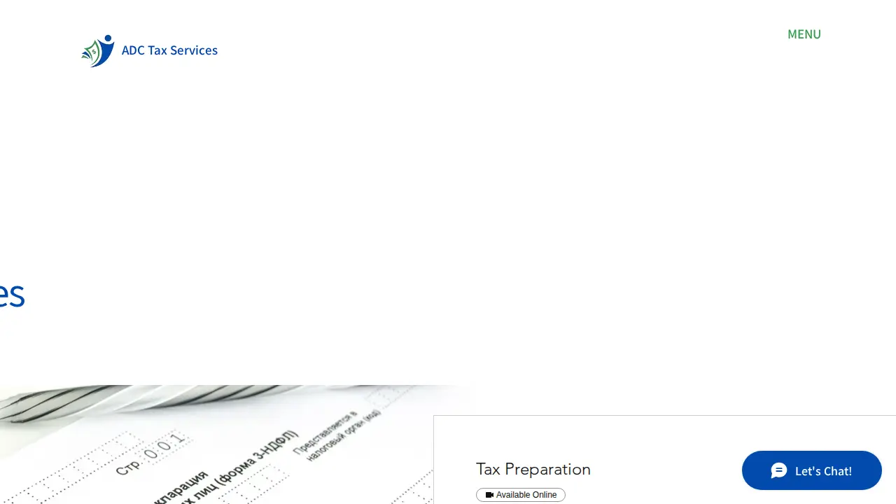 ADC Tax Services website