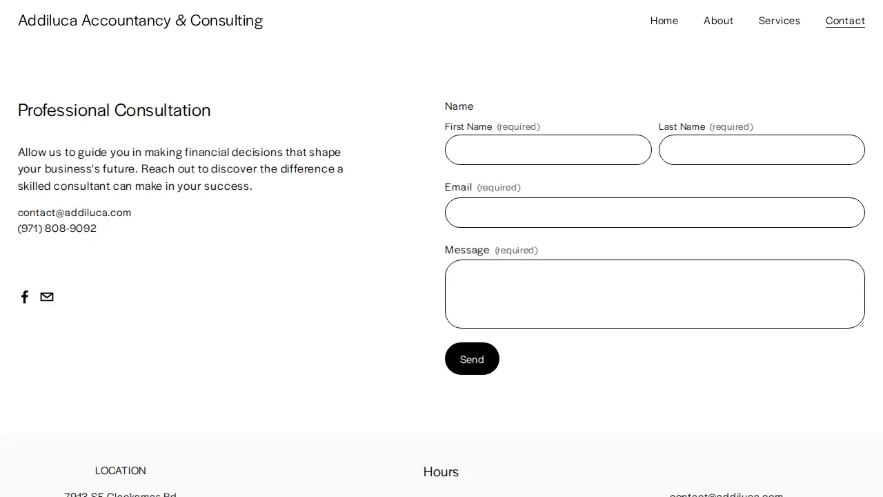 Addiluca Accountancy & Consulting page