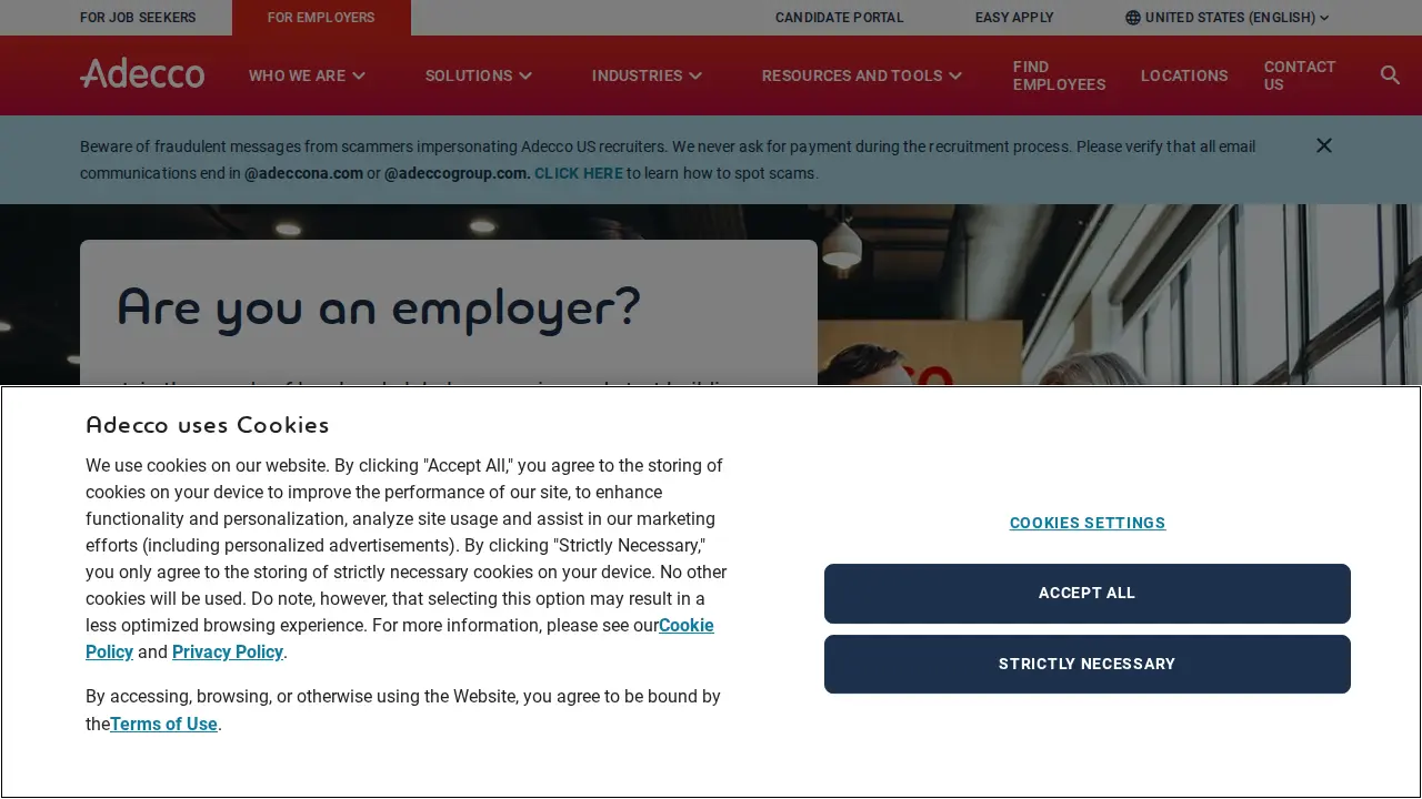 Adecco Staffing page