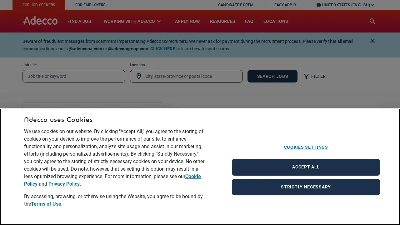 Adecco Staffing page
