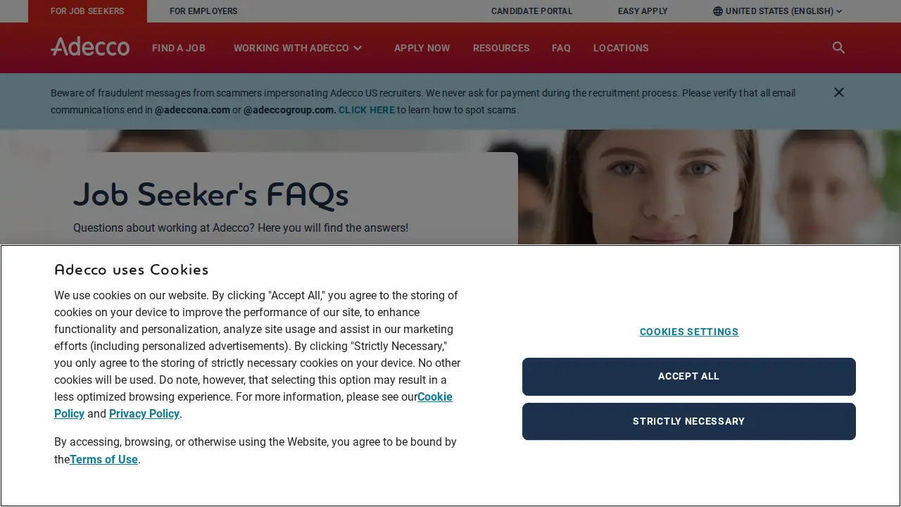Adecco Staffing page