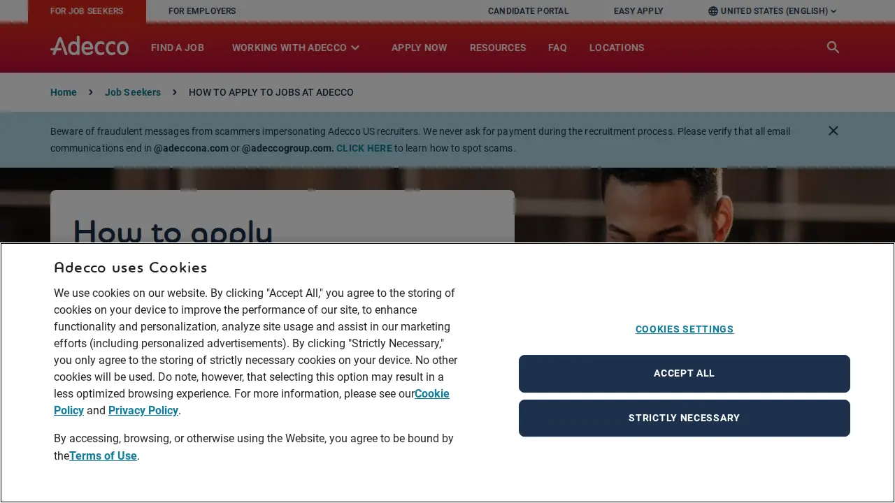 Adecco Staffing page