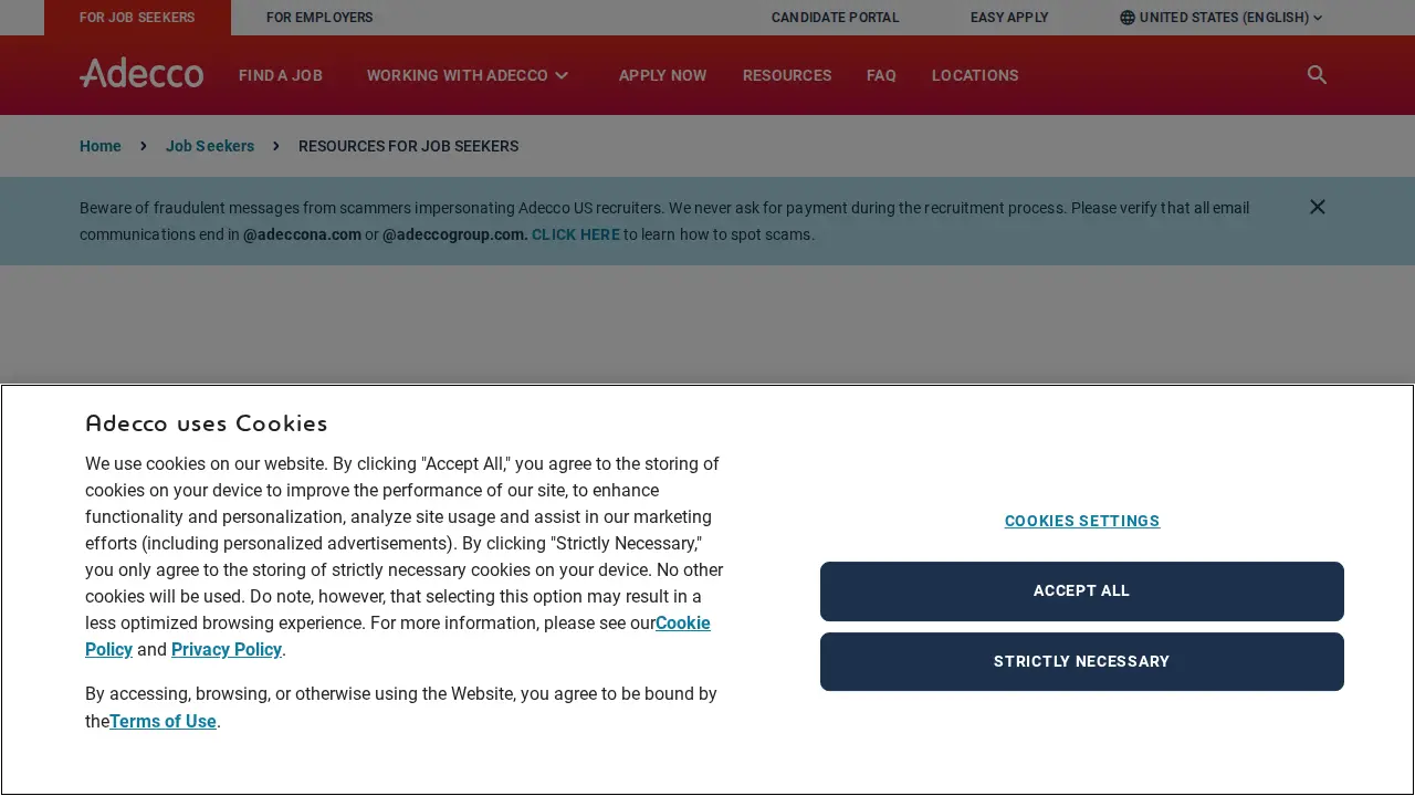 Adecco Staffing page