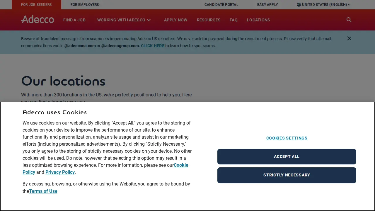 Adecco Staffing page