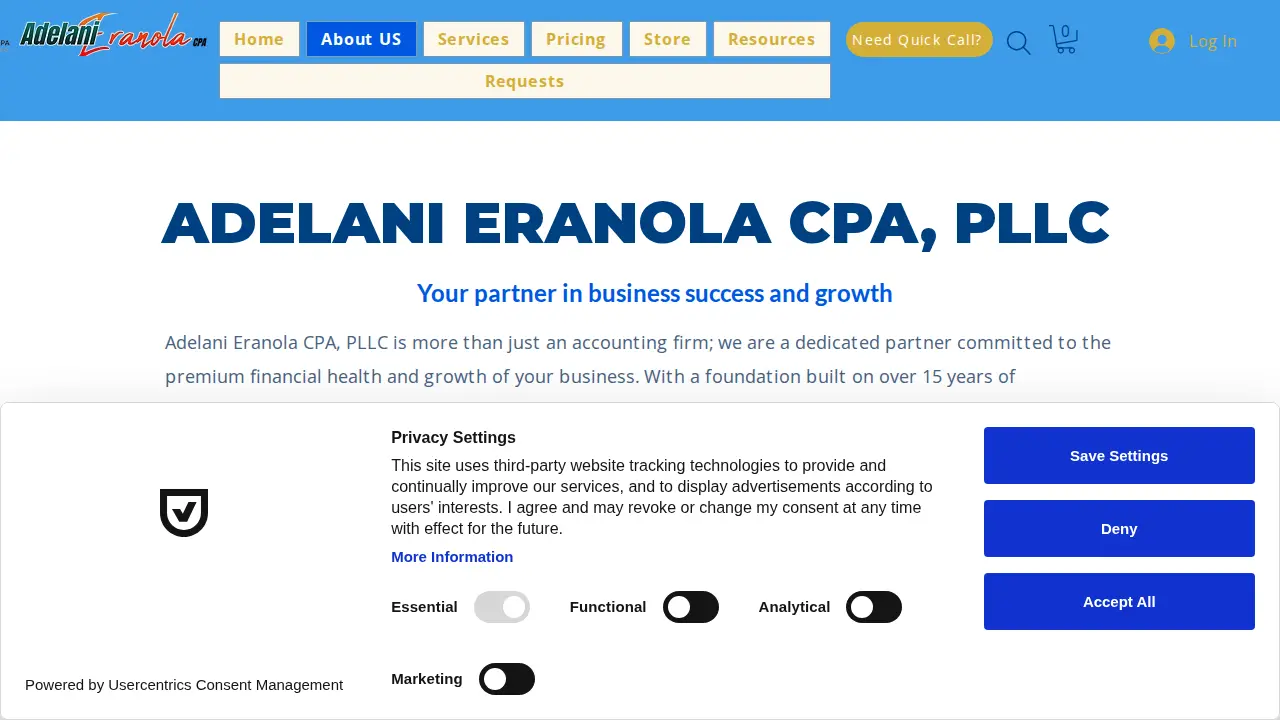 Adelani Eranola CPA, PLLC page