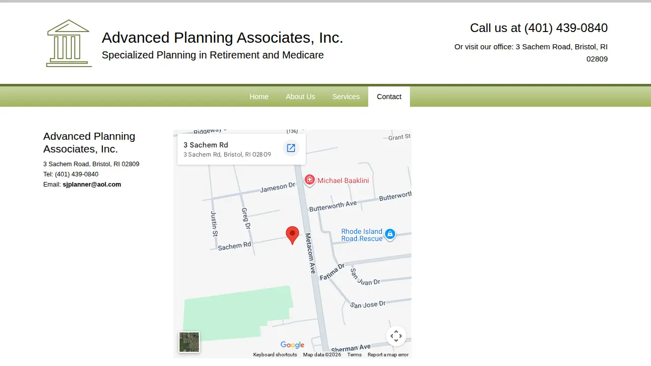 Advanced Planning Associates page