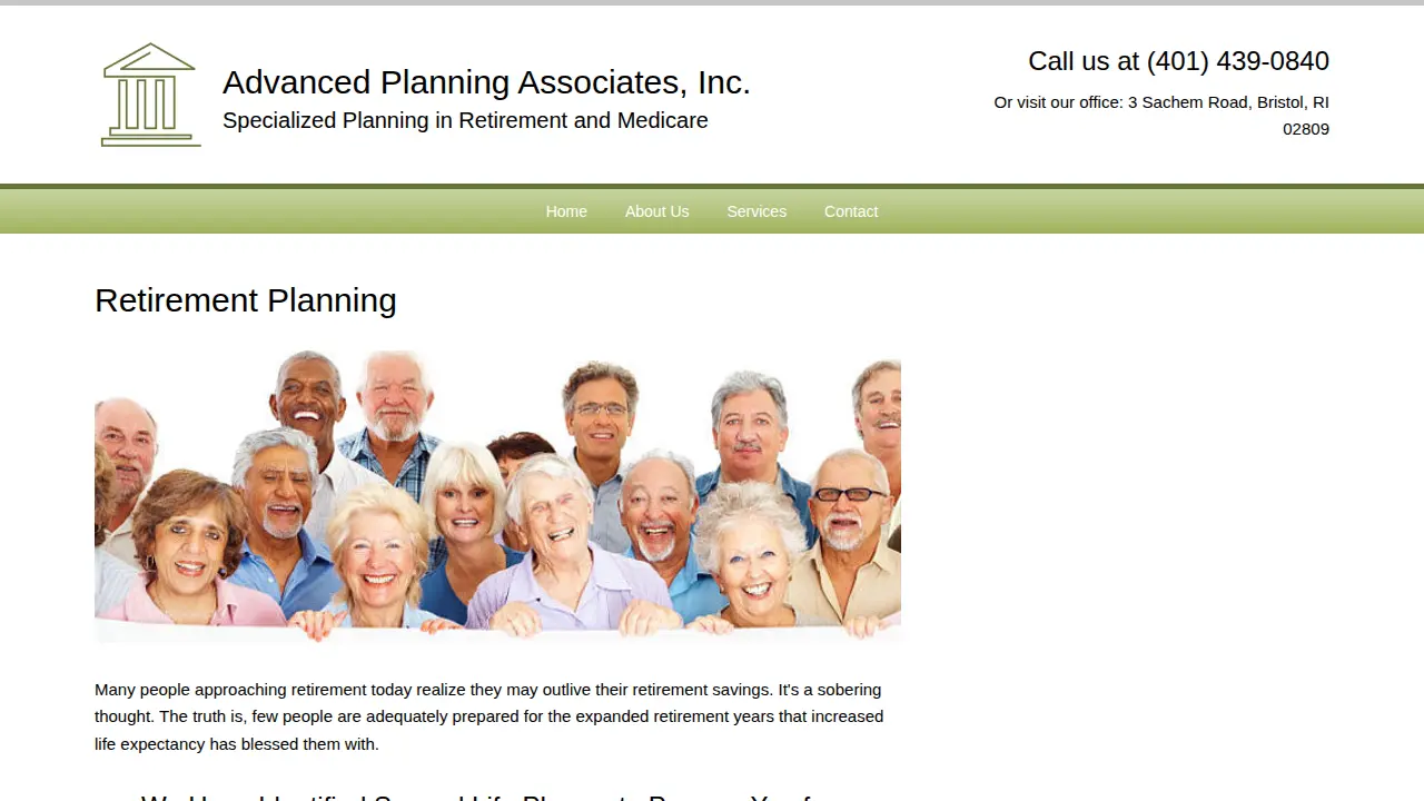 Advanced Planning Associates page