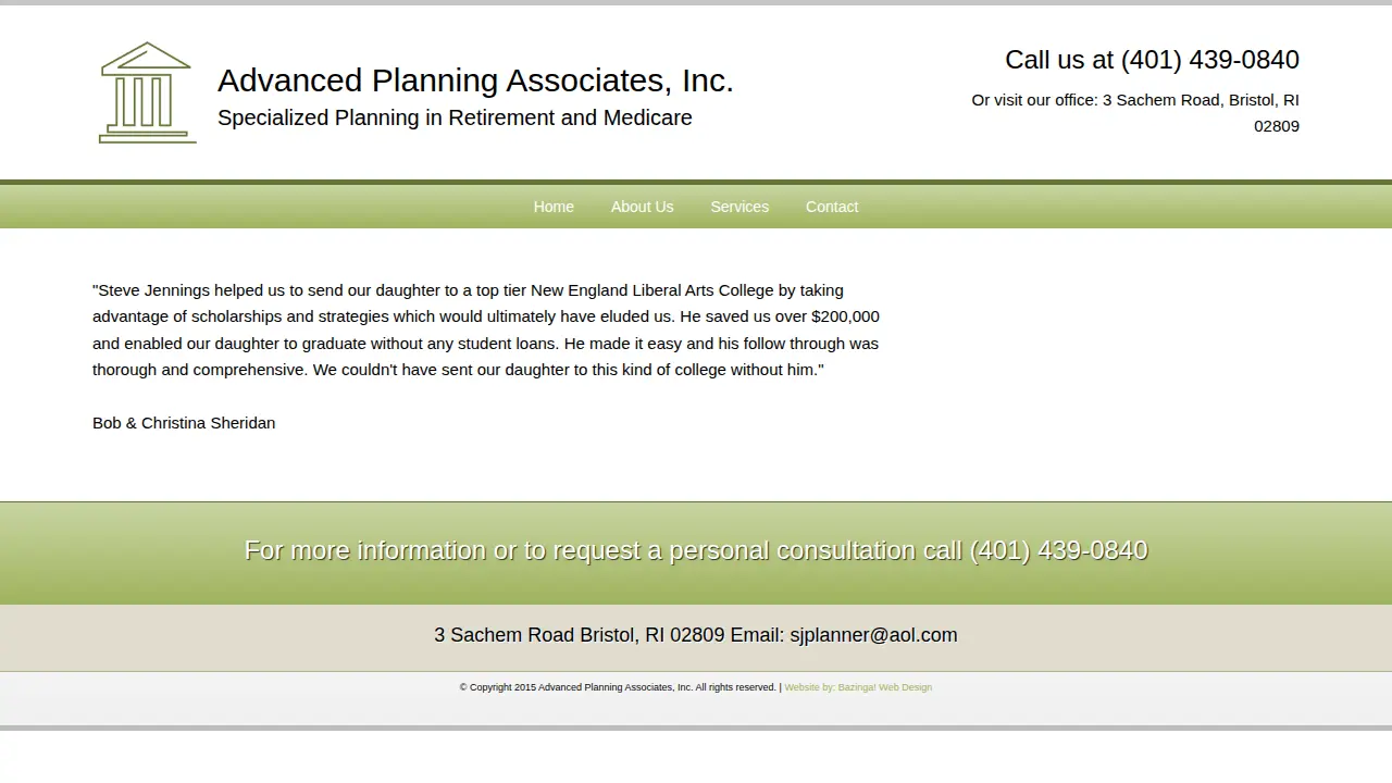 Advanced Planning Associates page