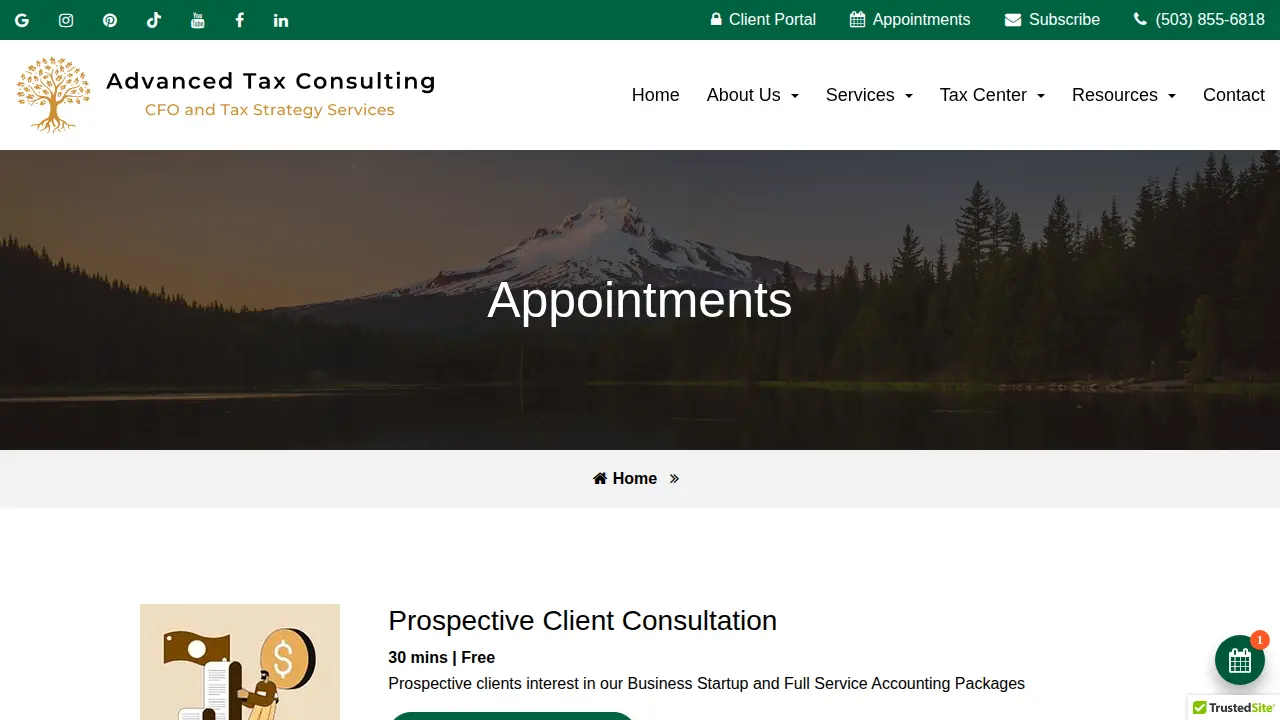 Advanced Tax Consulting page