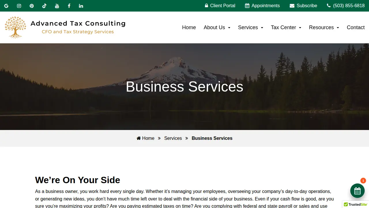 Advanced Tax Consulting page