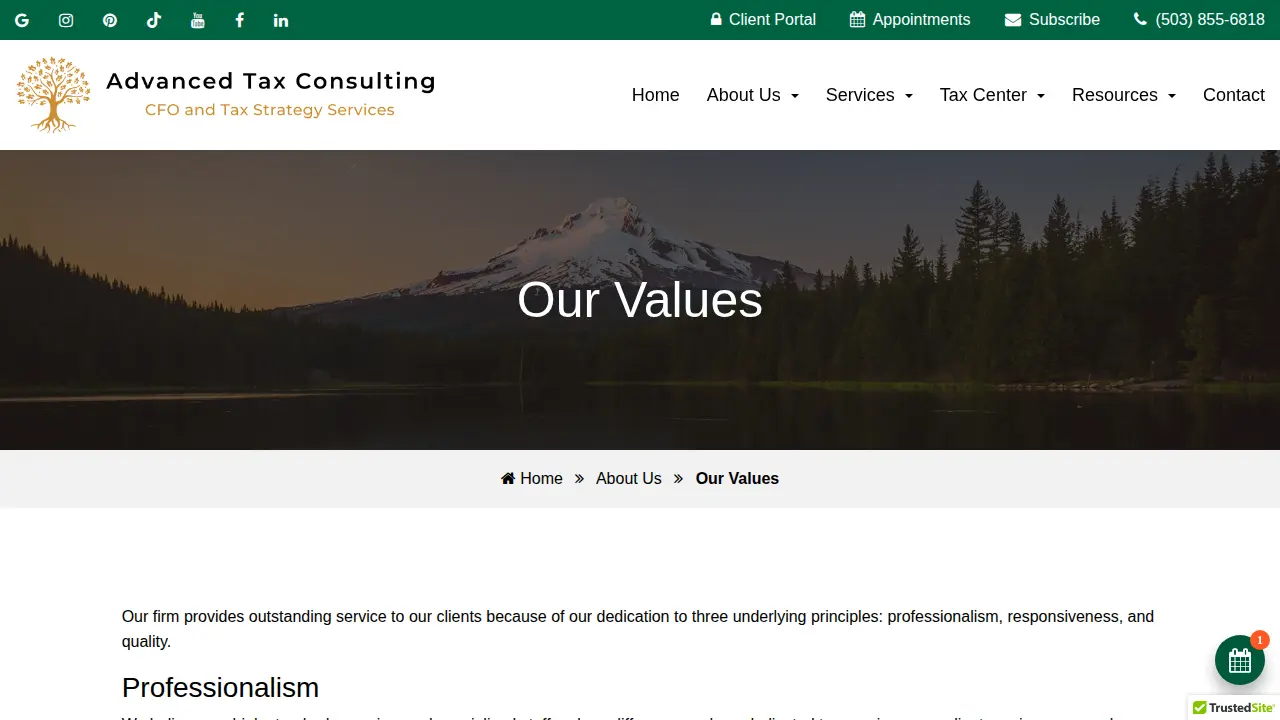 Advanced Tax Consulting page