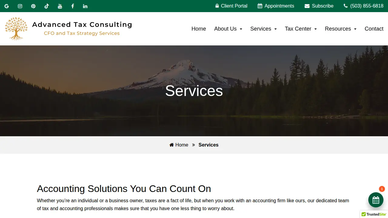 Advanced Tax Consulting page