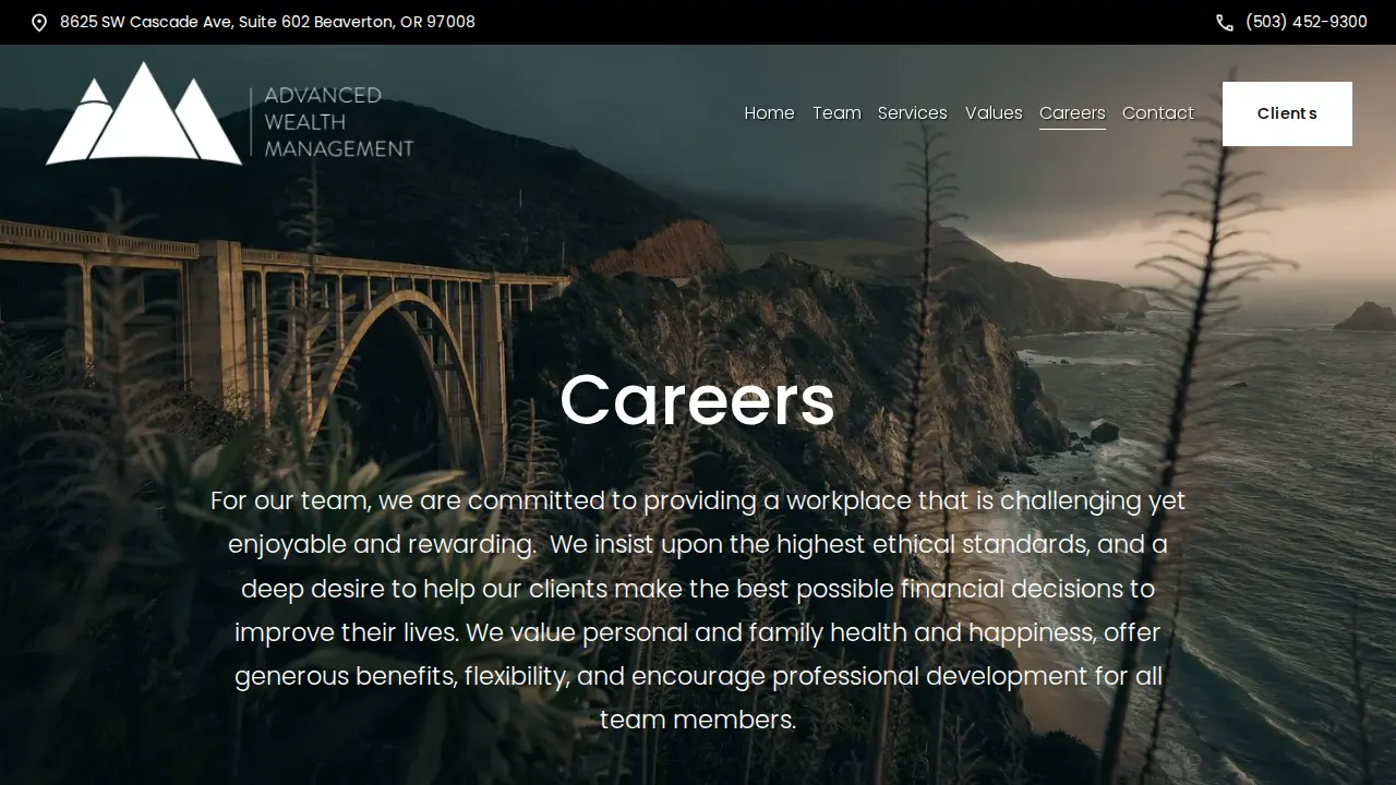Advanced Wealth Management page