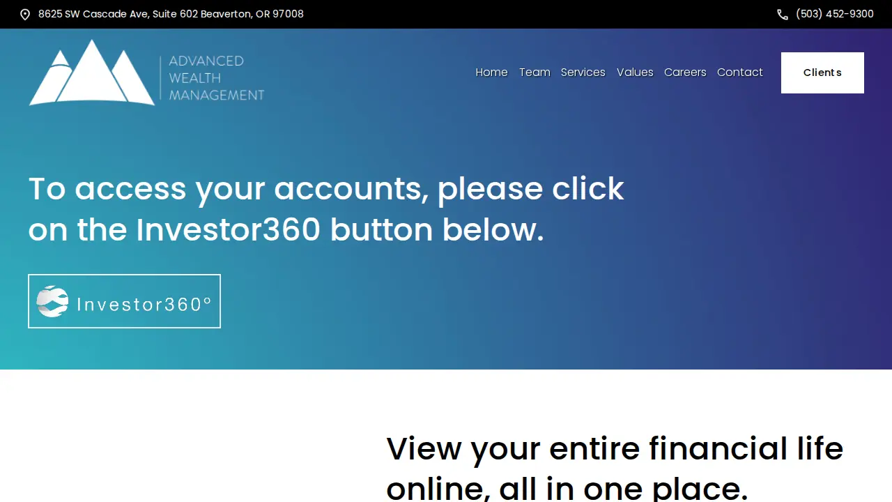 Advanced Wealth Management page