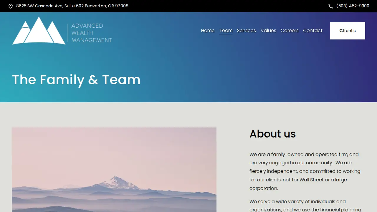Advanced Wealth Management page