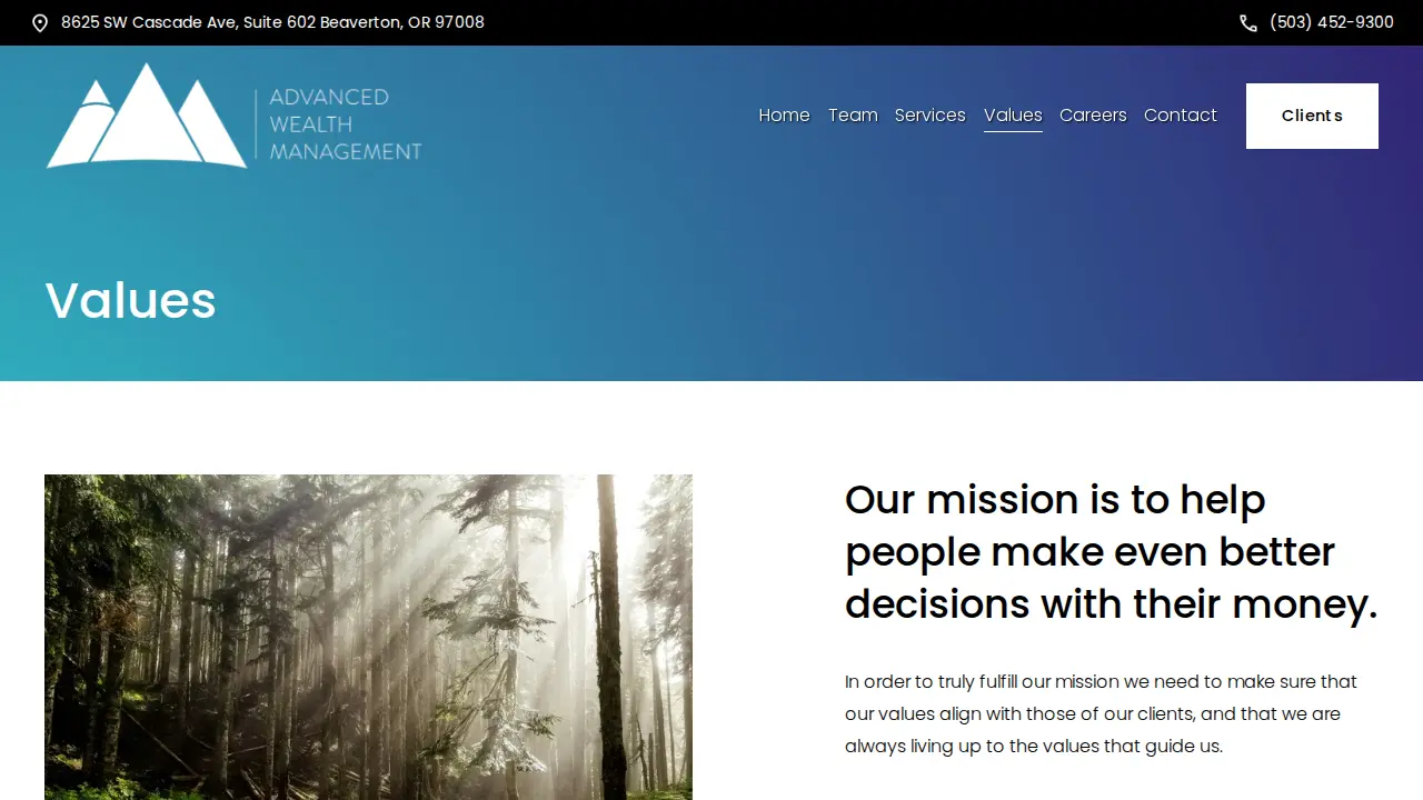 Advanced Wealth Management page