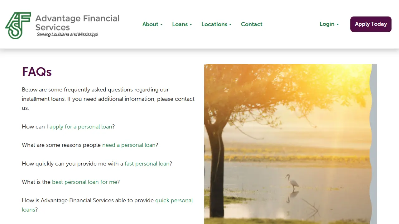 Advantage Financial Service Inc page