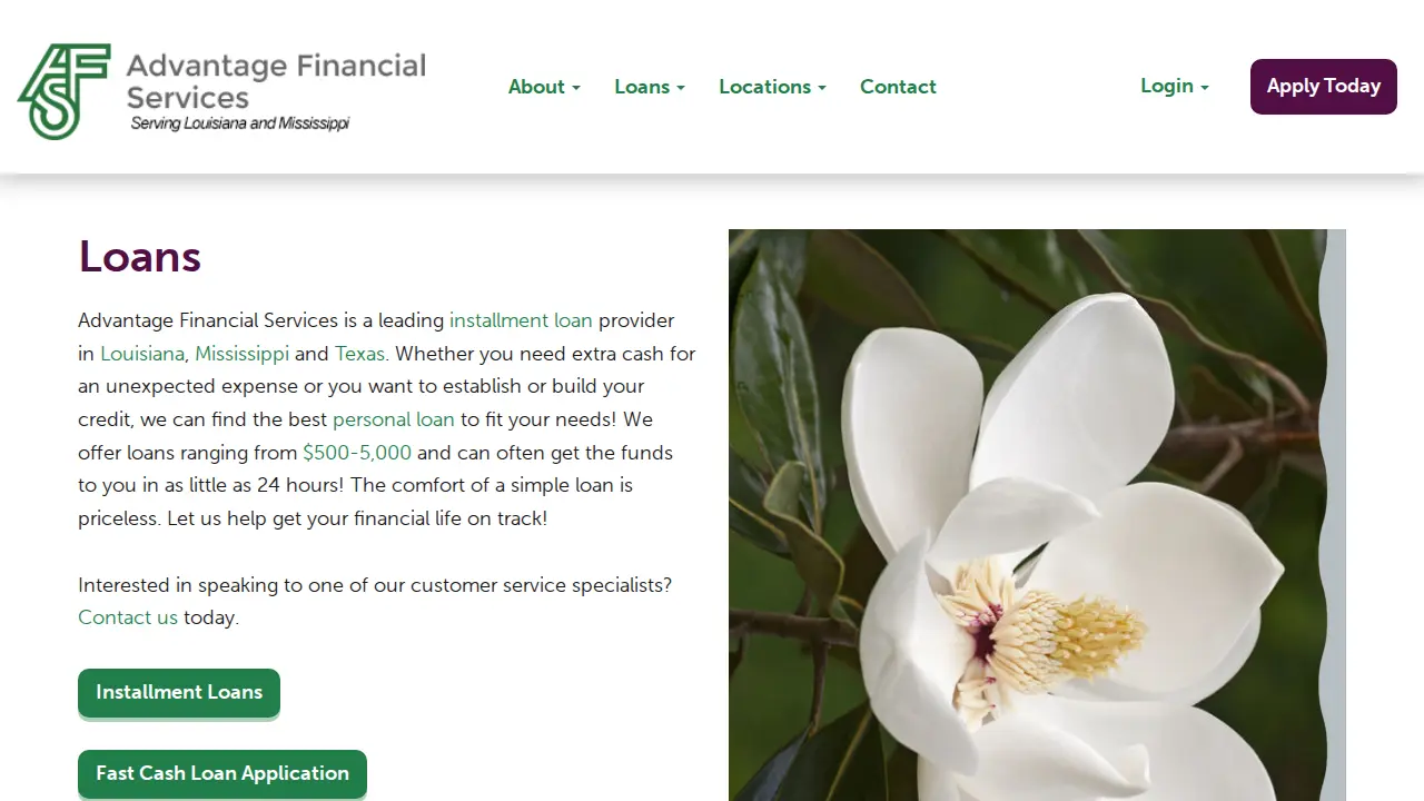 Advantage Financial Service Inc page