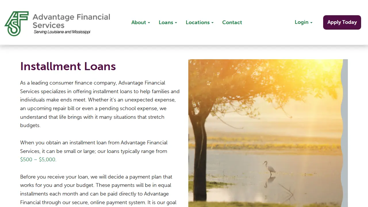 Advantage Financial Service Inc page