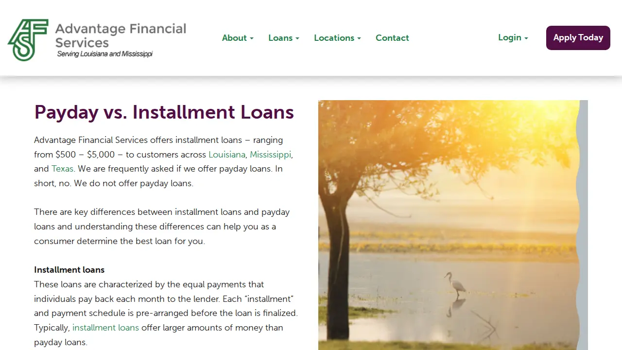 Advantage Financial Service Inc page