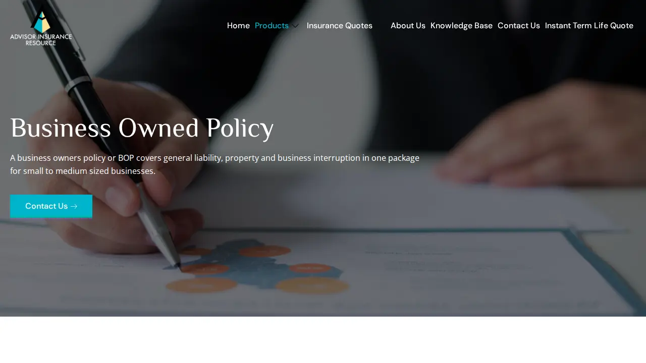 Advisor Insurance Resource page