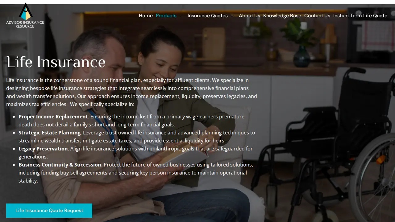 Advisor Insurance Resource page