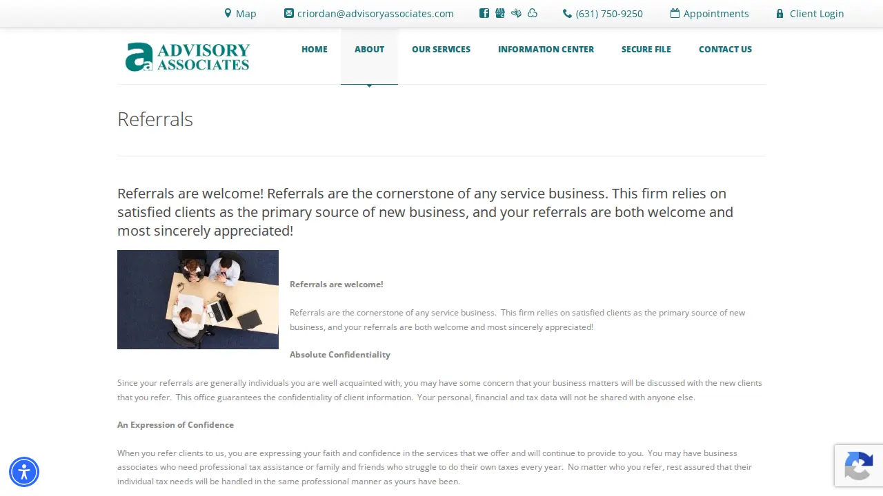 Advisory Associates page
