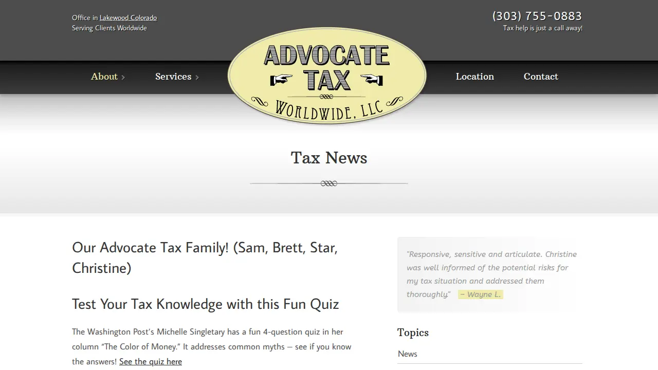 Advocate Tax Worldwide, LLC page