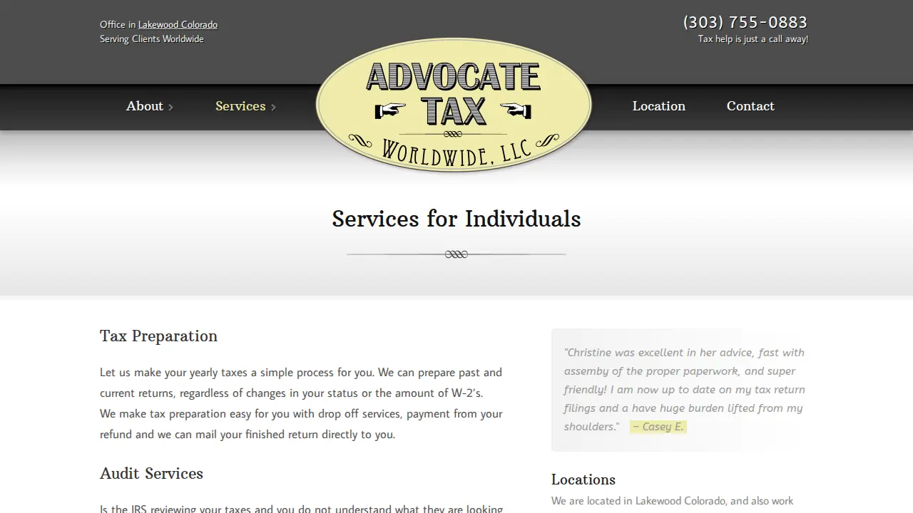 Advocate Tax Worldwide, LLC page
