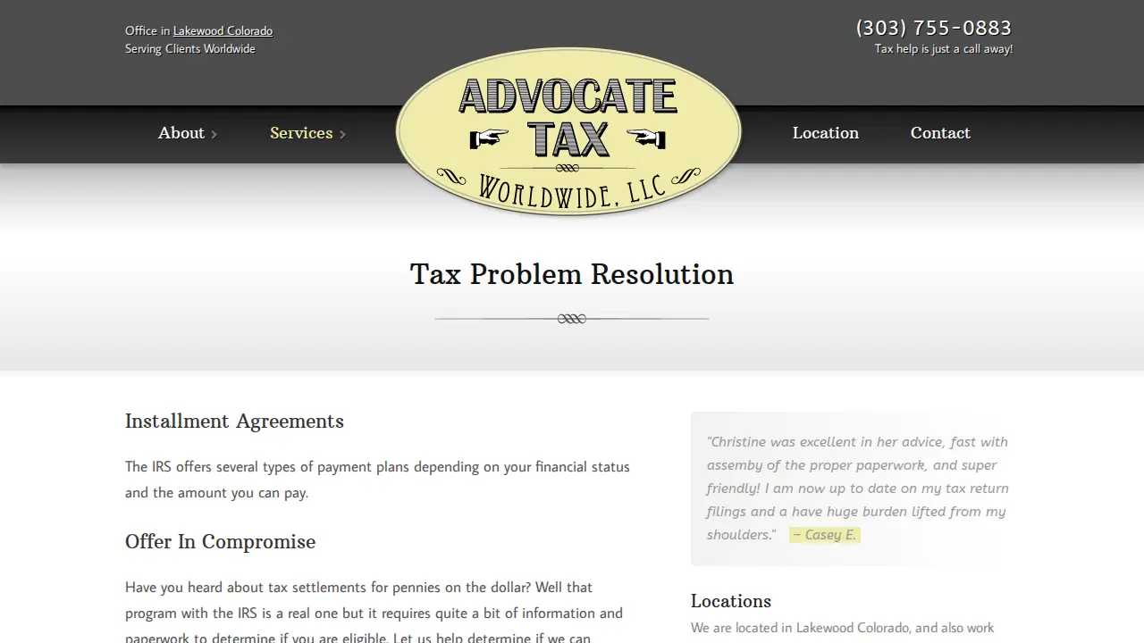 Advocate Tax Worldwide, LLC page