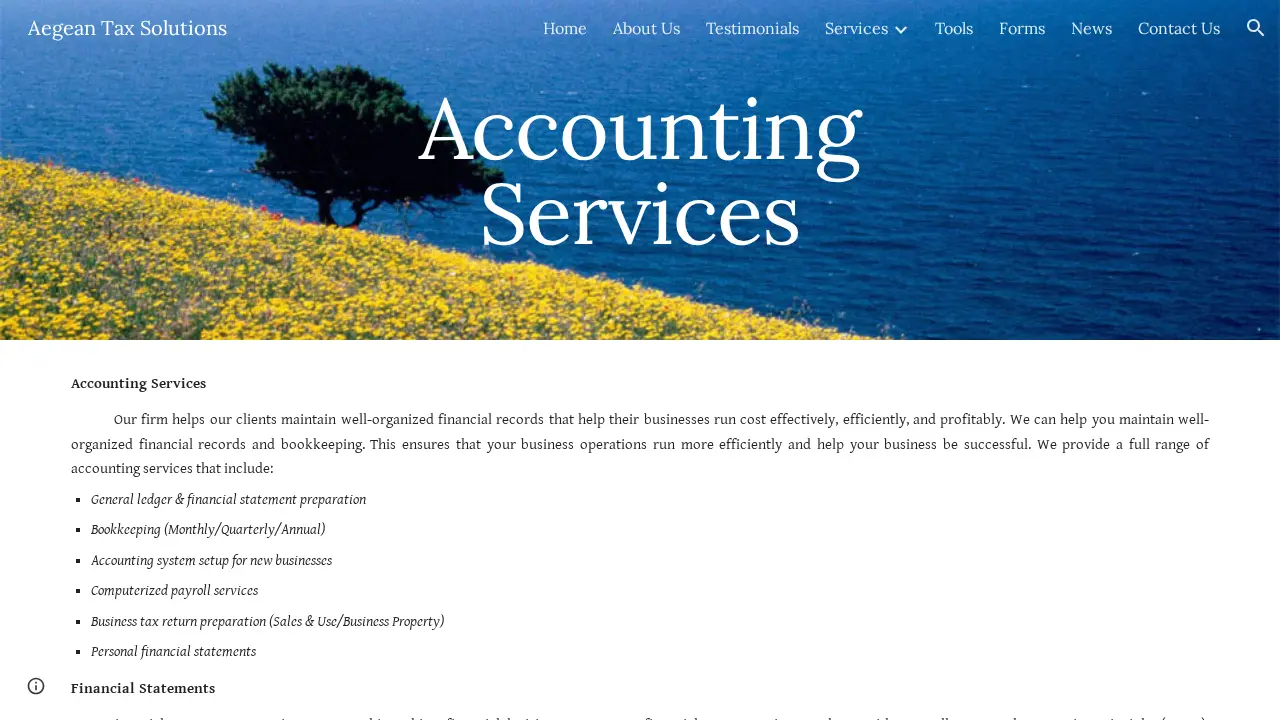 Aegean Tax Solutions,CPA page