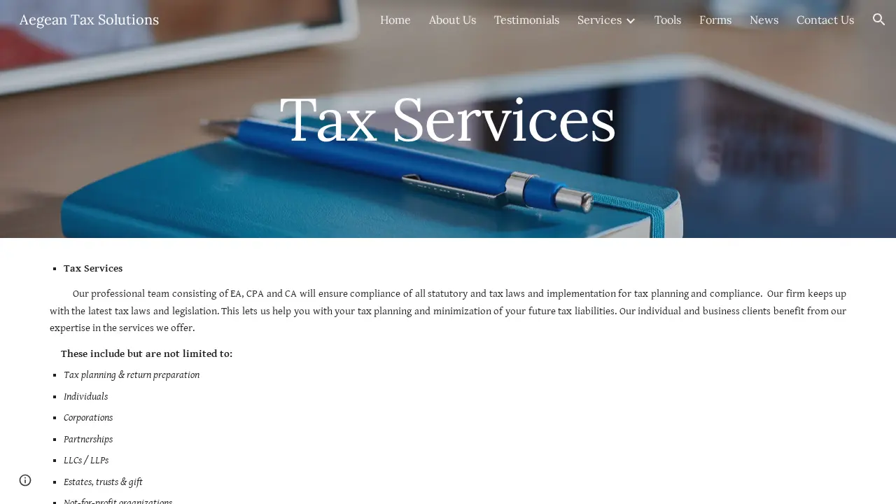Aegean Tax Solutions,CPA page