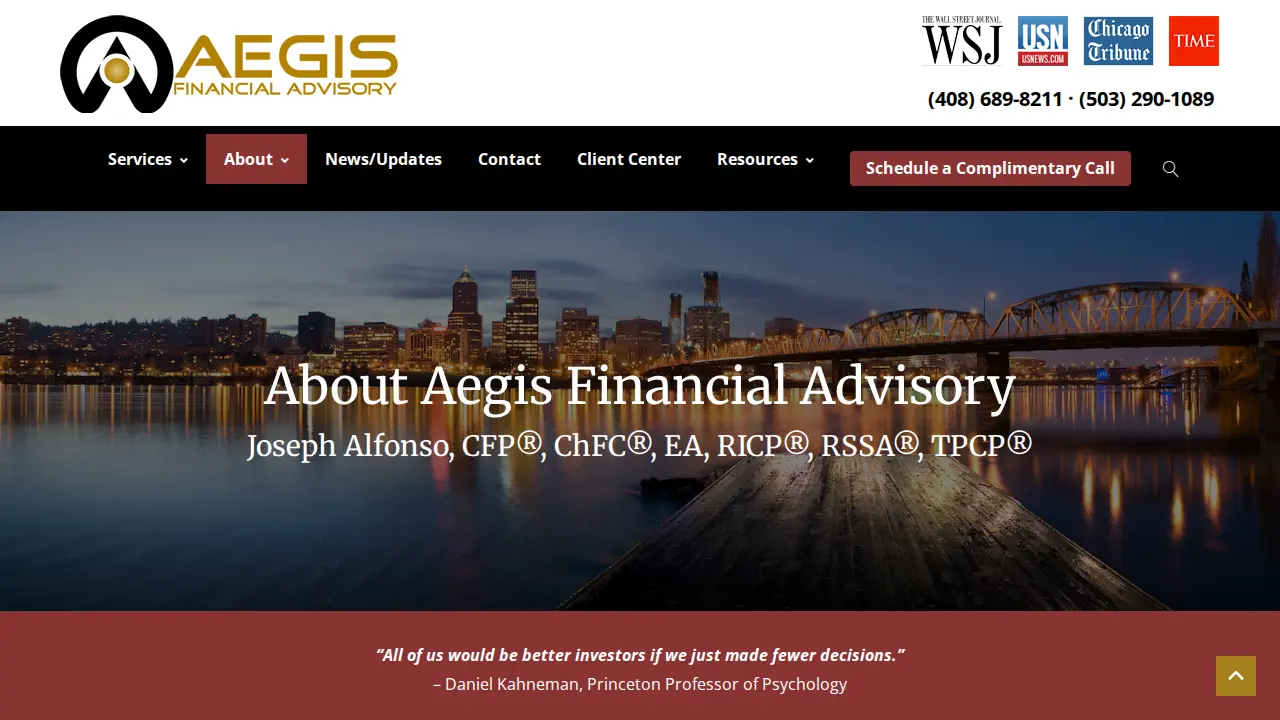 Aegis Financial Advisory, LLC page