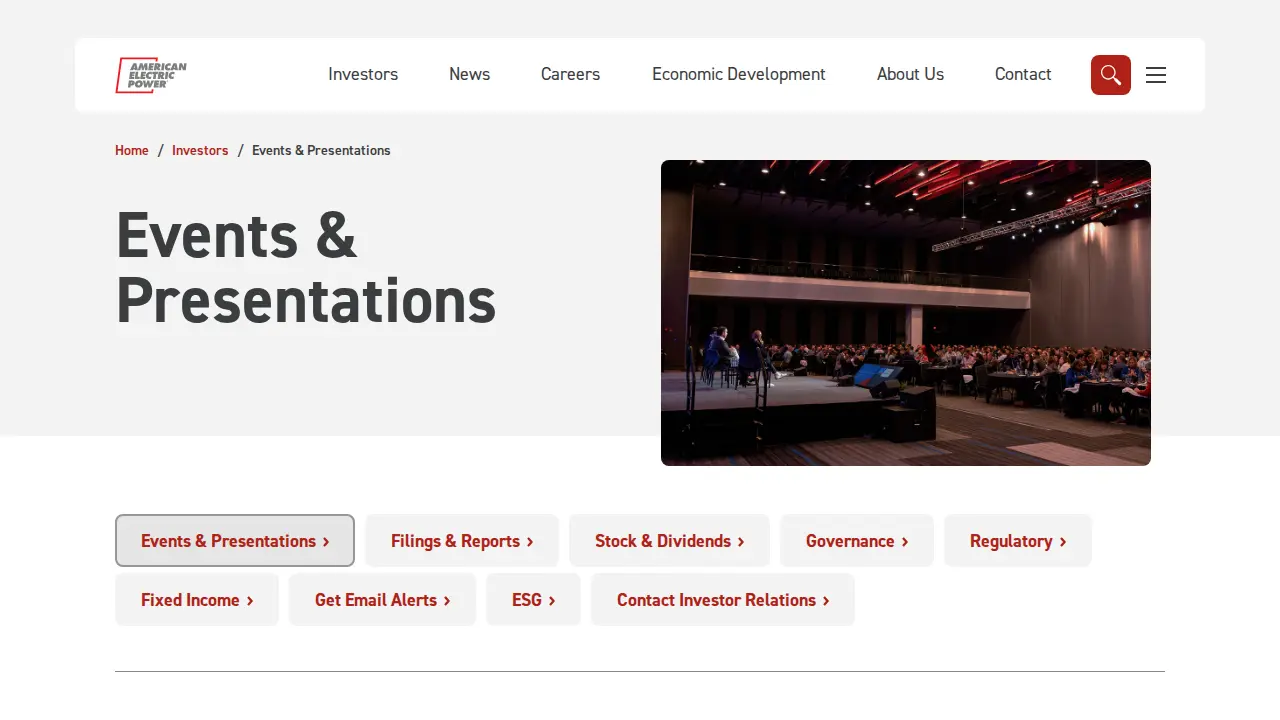 American Electric Power page