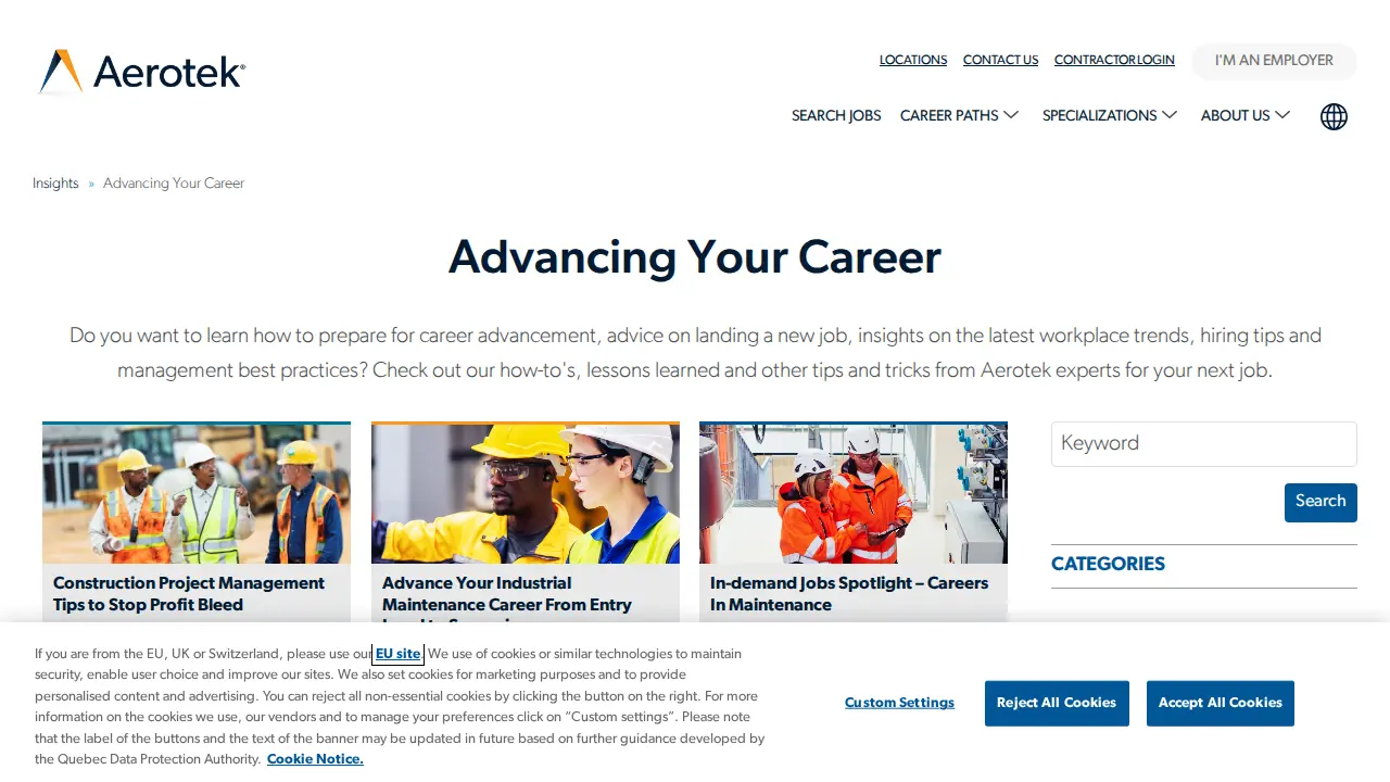 Aerotek page