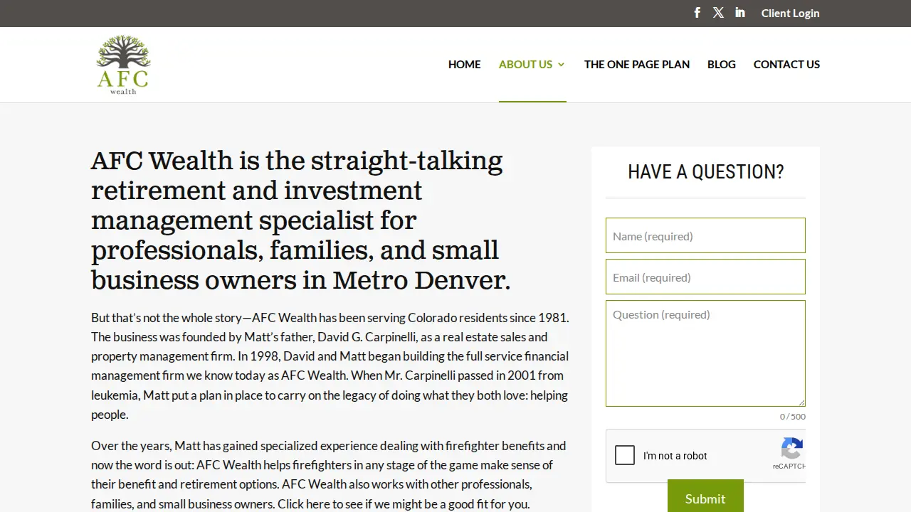 AFC Wealth page